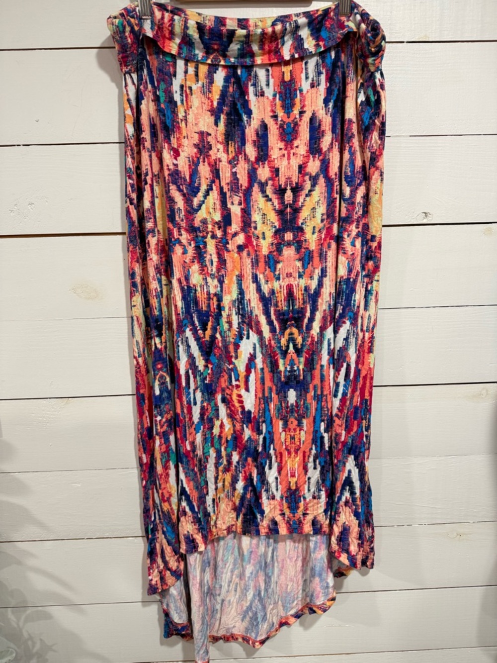 a.n.a Multicolor High-Low Ikat Maxi Skirt